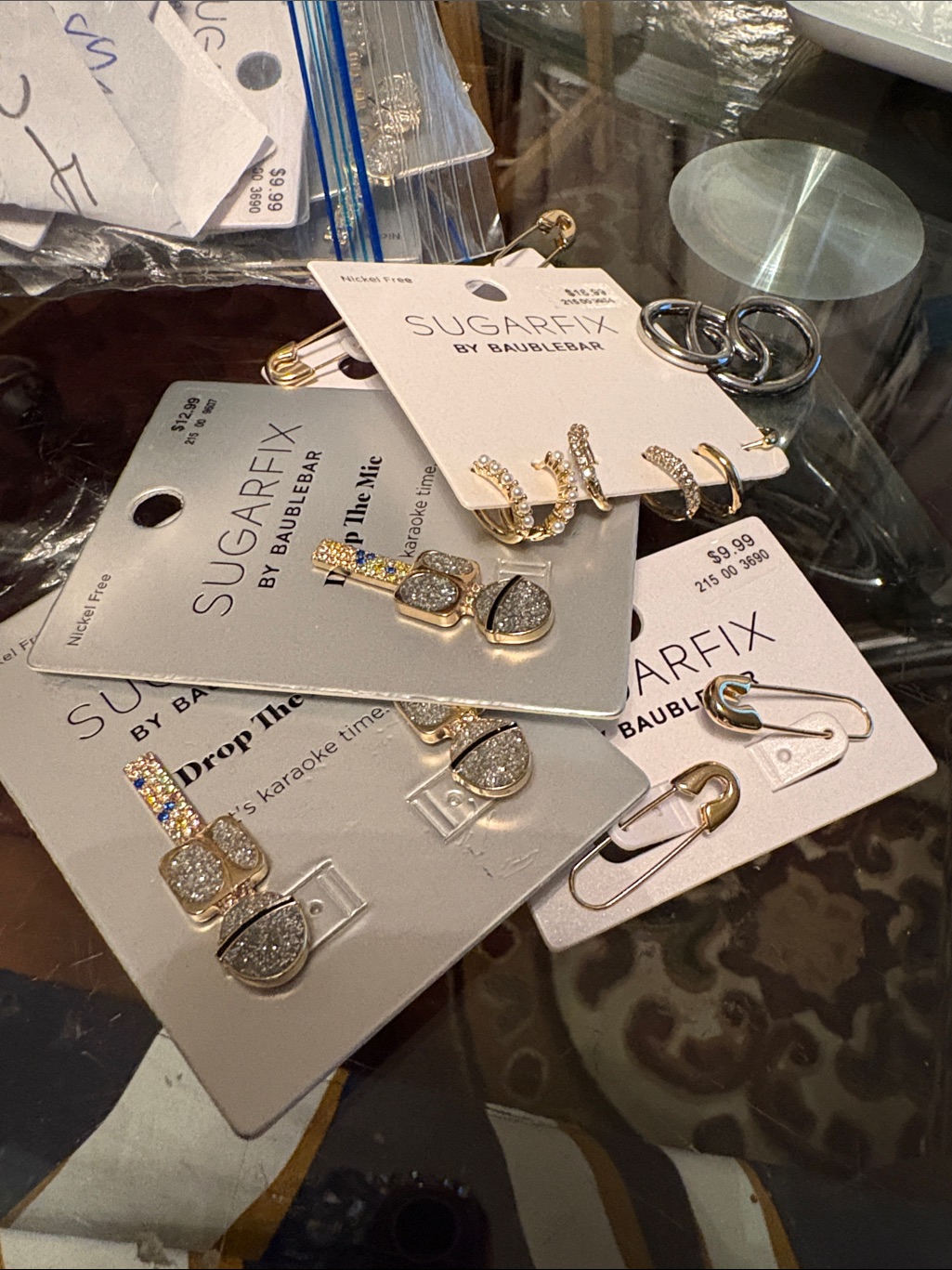Gold Crystal Drop & Stud Earring Set Gold 42 Pair Of Earrings Different Styles